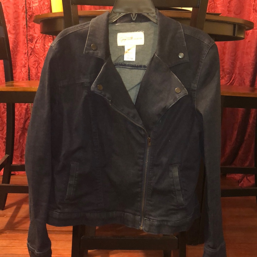 Denim moto styled jacket